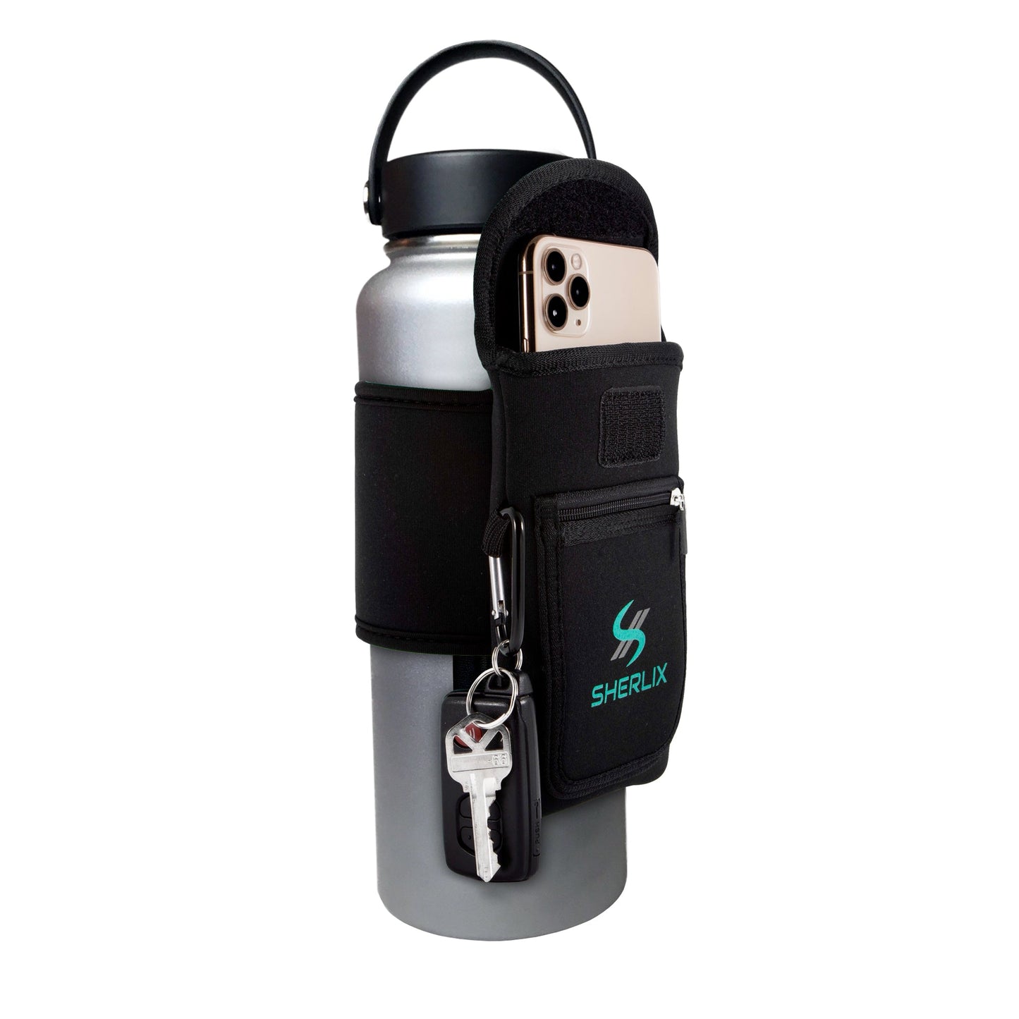 BLACK SHERLIX WATER BOTTLE HOLDER 18 - 40 oz