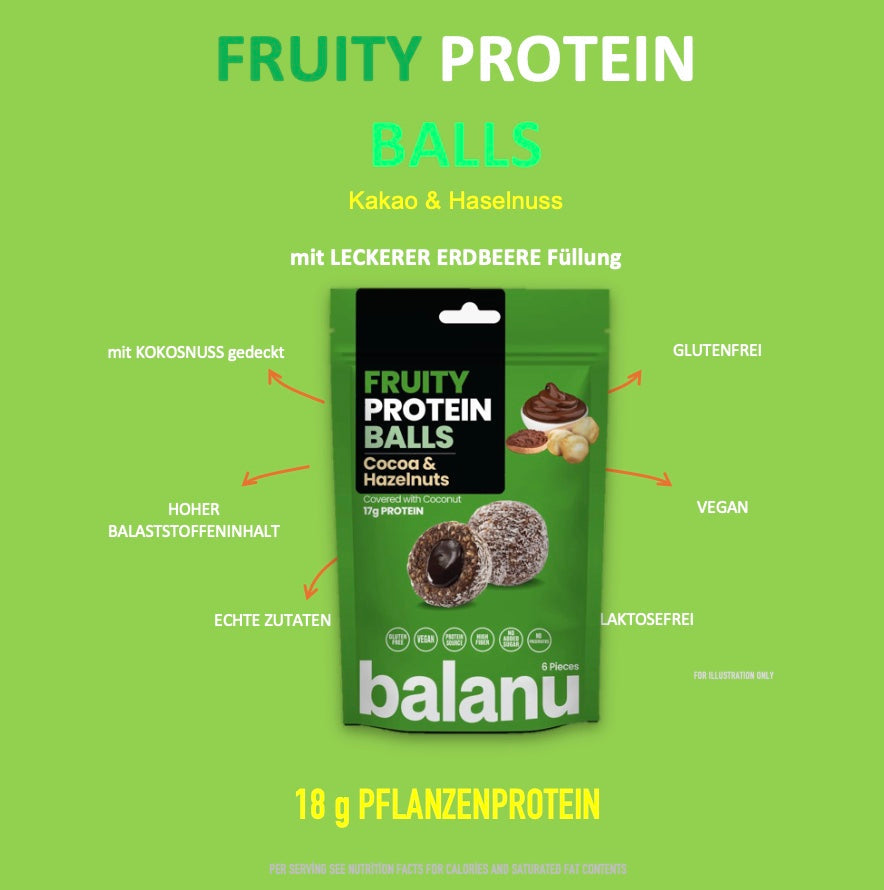 Balanu Fruity Protein Balls Cocoa & Hazelnuts 110 g x6