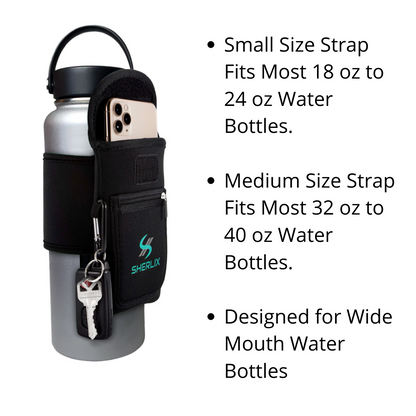 BLACK SHERLIX WATER BOTTLE HOLDER 18 - 40 oz