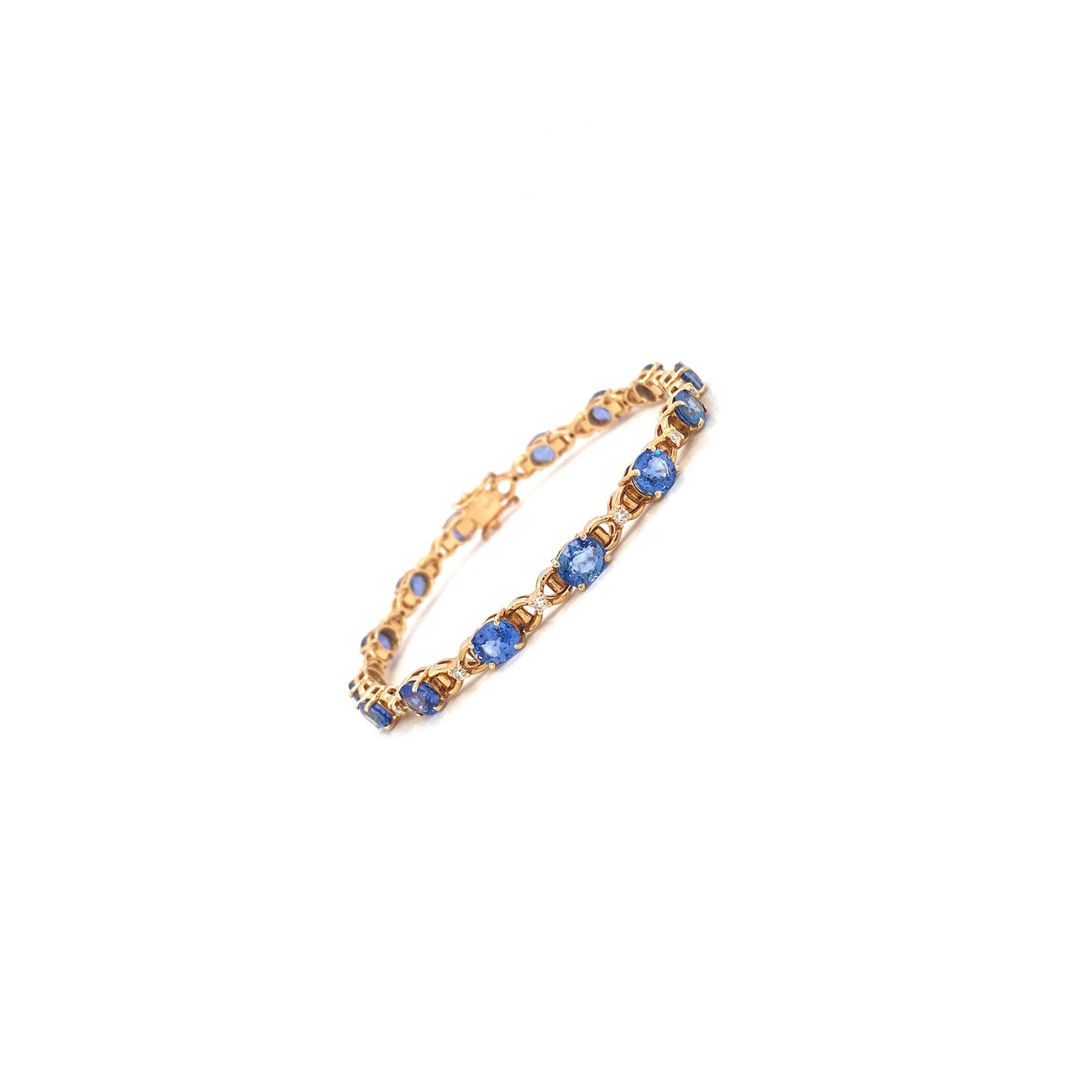 Sapphire and Diamond Bracelet in 14K Yellow Gold - KGD 40959