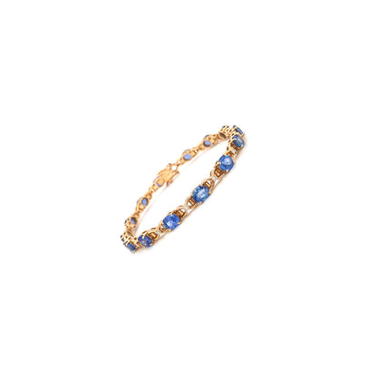 Sapphire and Diamond Bracelet in 14K Yellow Gold - KGD 40959