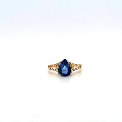 Sapphire and Diamond Ring in 14K Yellow Gold - KGR 13776