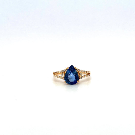 Sapphire and Diamond Ring in 14K Yellow Gold - KGR 13776