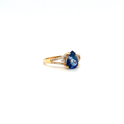 Sapphire and Diamond Ring in 14K Yellow Gold - KGR 13776