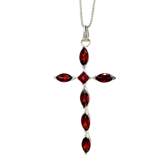 Garnet Pendant in .925 Sterling Silver - KSP 39605