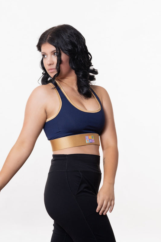 Soutien-gorge sport - Marine et Or (VENTE FINALE)