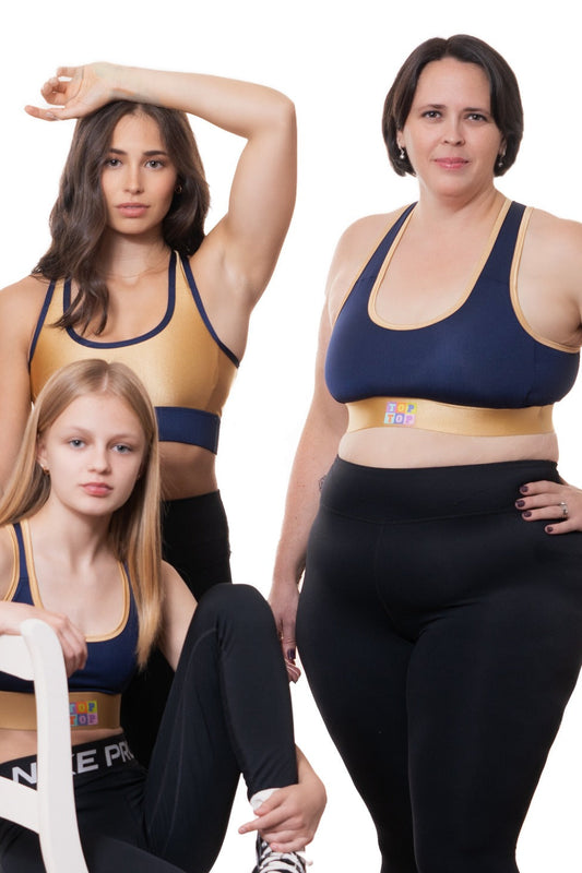 Soutien-gorge sport - Marine et Or (VENTE FINALE)