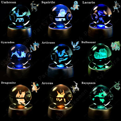 Pokemon Crystal Ball 3D Lamp Night Light