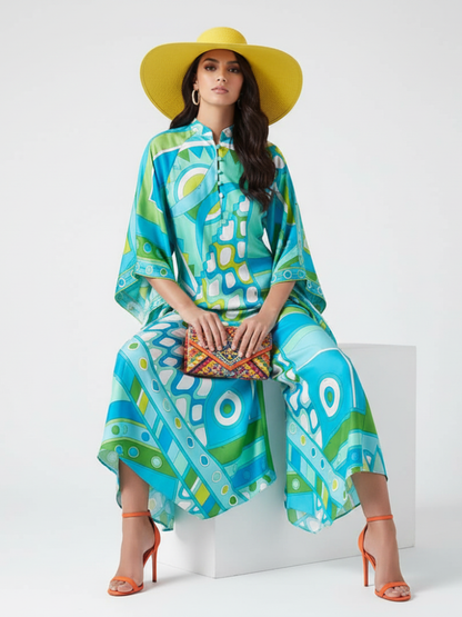 Gedrucktes Langkleid, Greenwich Village | Frauen - BYMANYC ® New York-1