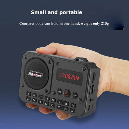 NNEOBA Mini Portable FM Radio Bluetooth Speaker Grau-2