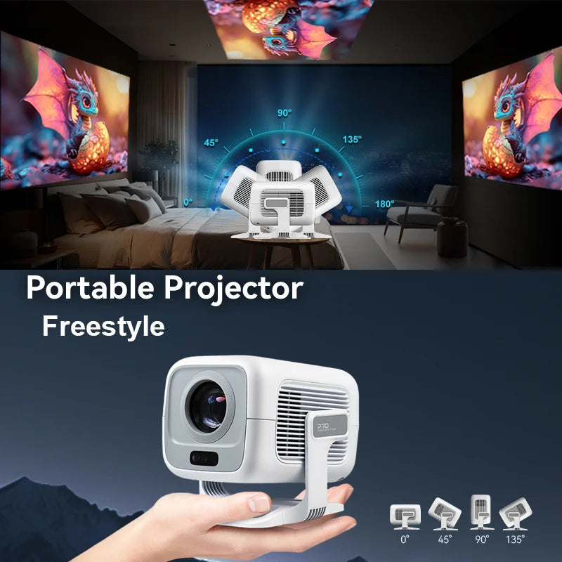 NNEOBA 4K Android Native Portable Projector We-4