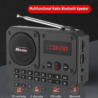NNEOBA Mini Portable FM Radio Bluetooth Speaker Grau-1