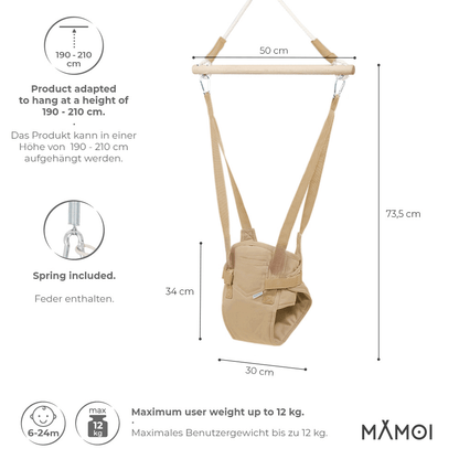 MAMOI® Baby bouncer, Swing seat, Indoor rocking bouncy chair, Toddler jolly jumper rocker, Door frame swings, Jumpers and bouncers for babies from 6 months