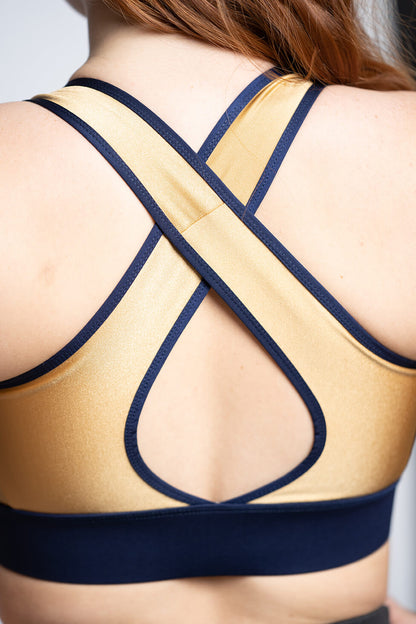 Soutien-gorge sport - Or et marine (VENTE FINALE)