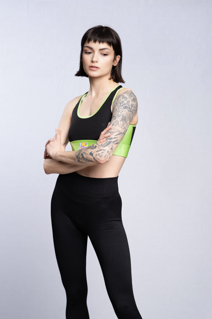 Soutien-gorge sport - Noir lime (VENTE FINALE)