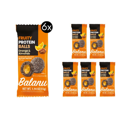 Fruity Protein Bällchen Orange & Mandeln 55 Gr x 6