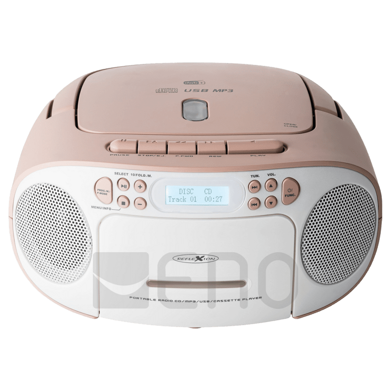 Reflexion Boombox CD-Radios - Weiß/Rosa (RCR2260DAB/PK)