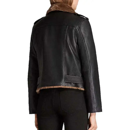 Men's B-3 Aviator Black Shearling Leather Jacket