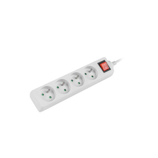 Lanberg PS1-04E-0150-W Steckdosenleiste 4 Steckdosen 1,5 m weiß (PS1-04E-0150-W)-0
