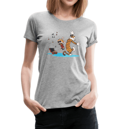 Calvin and Hobbes Dancing with Record Player T-Shirt