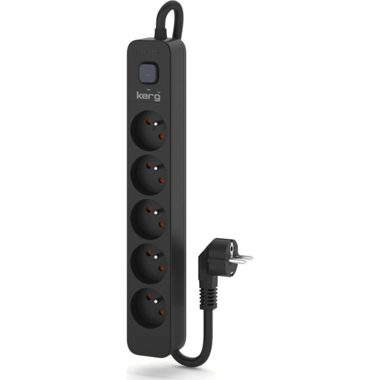 M02516 Überspannungsschutzverteiler 5-polig 16A 5m - Schwarz (M02516)-0