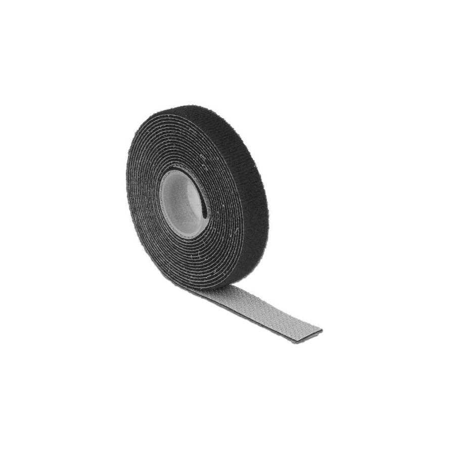 DELOCK Kabelbinder mit Klettverschluss 3000x13 mm, 1 Rolle schwarz (18710)