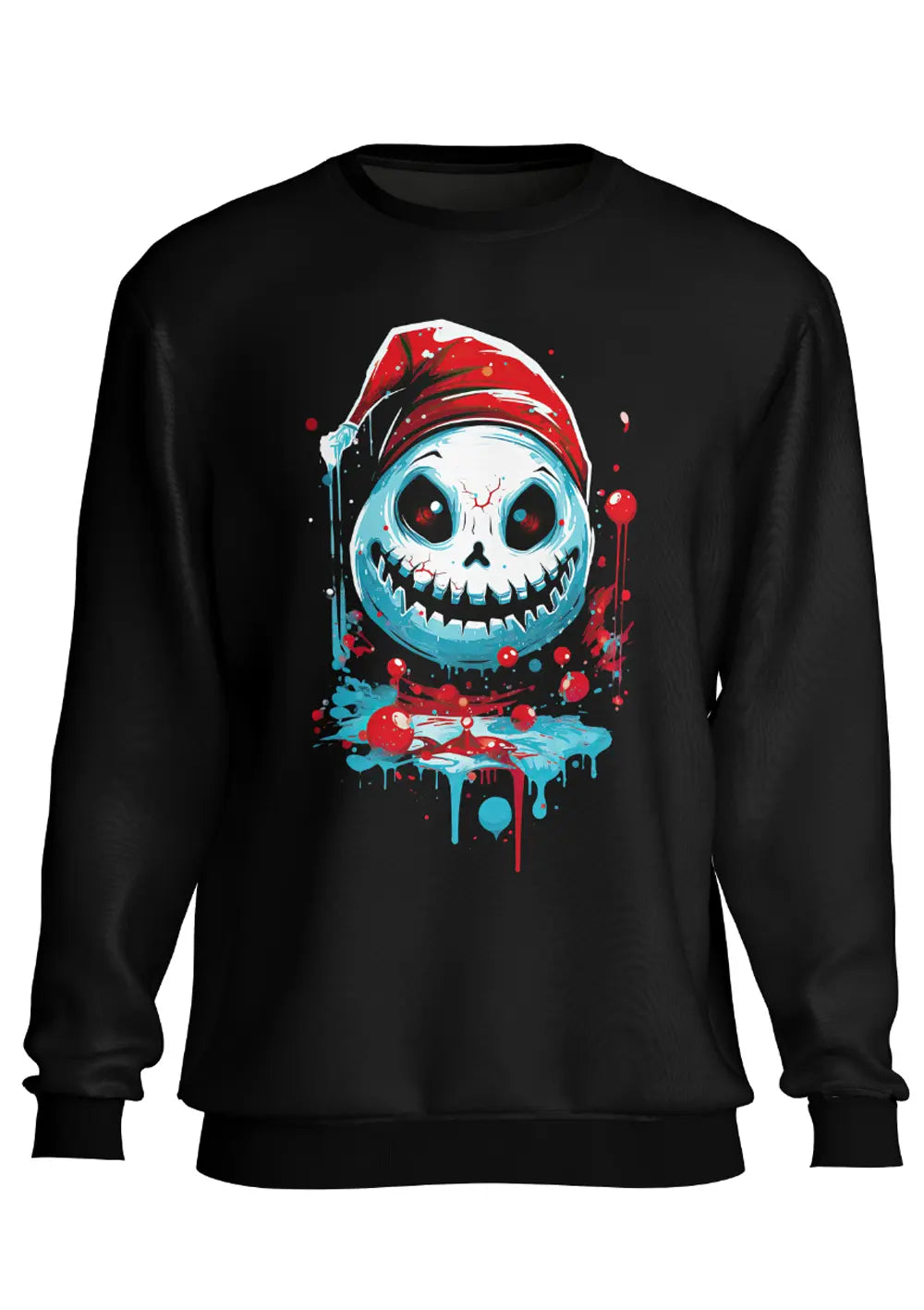 Felpa a Girocollo Natalizia Teschio Malvagio