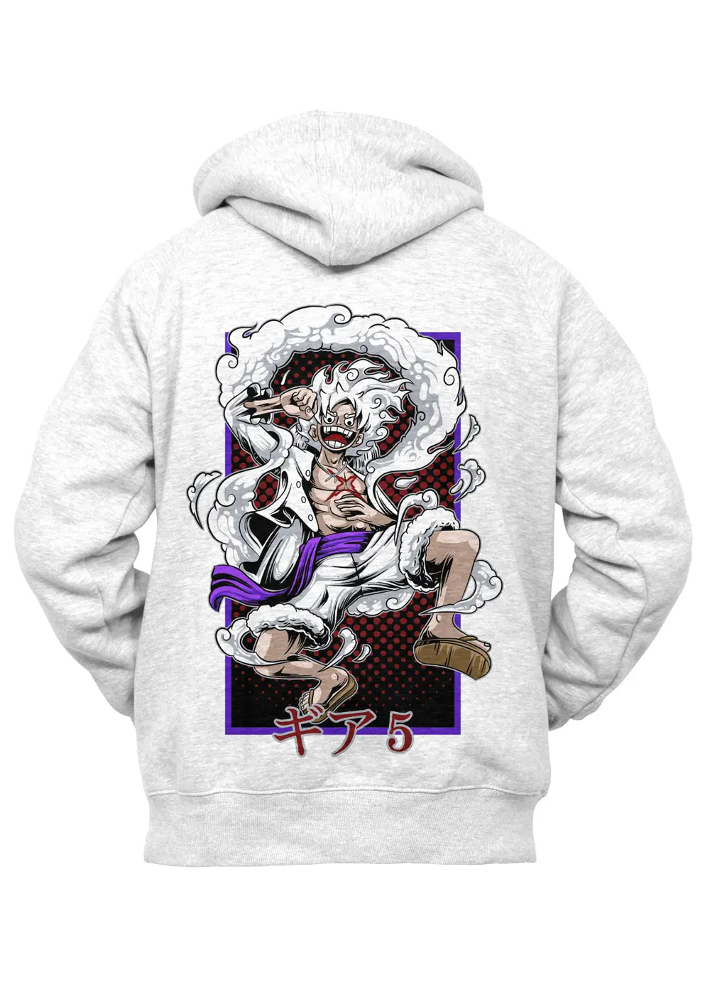 Felpa con Cappuccio Retro Monkey D Luffy Rubber Gear 5 One Piece Anime