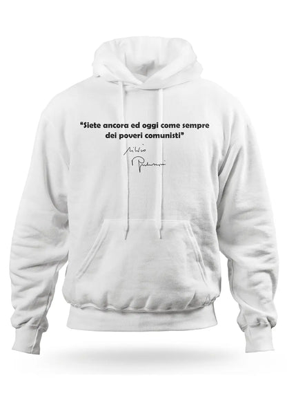 Felpa con Cappuccio Frase Divertente Poveri Comunisti Berlusconi