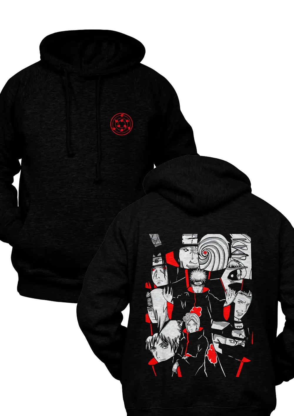 Felpa con Cappuccio Fronte Retro Naruto Anime