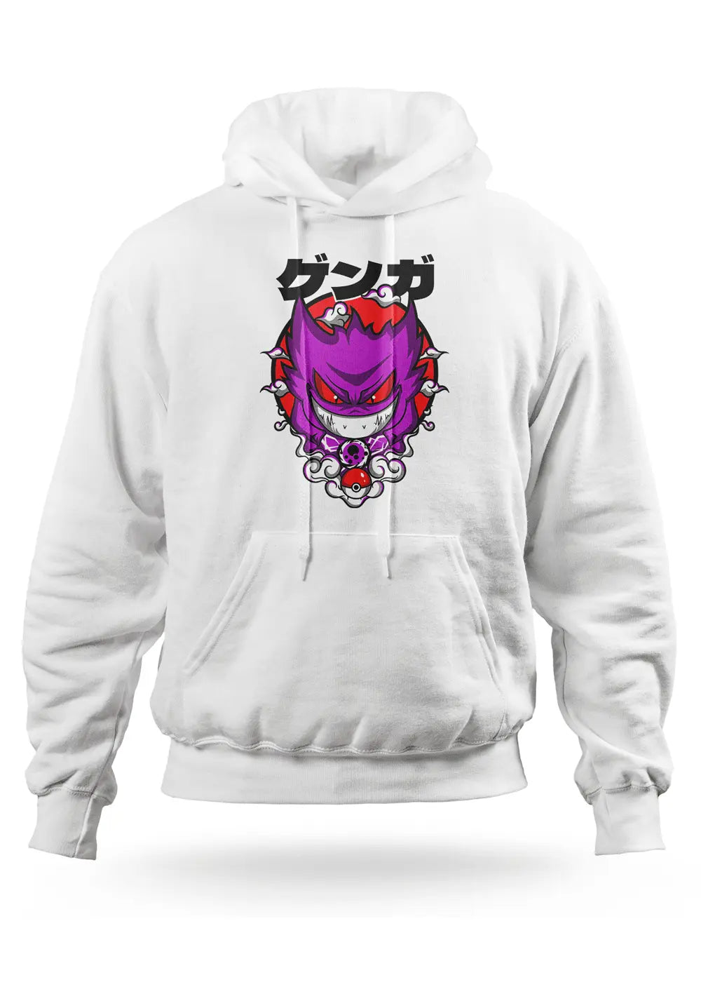 Felpa con Cappuccio Bianca Gengar Pokemon Anime