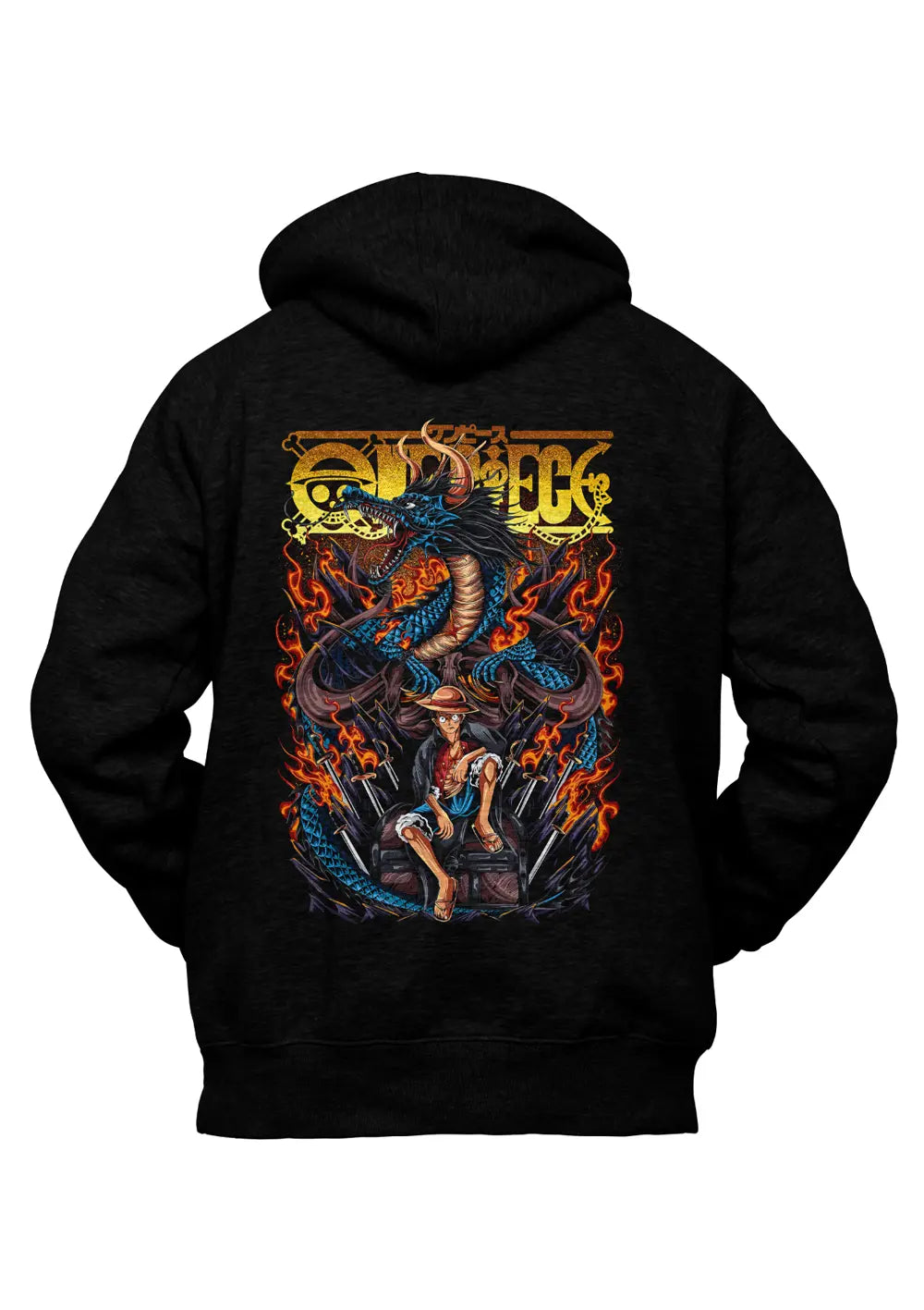 Felpa con Cappuccio Monkey D Luffy Rubber One Piece Retro Anime