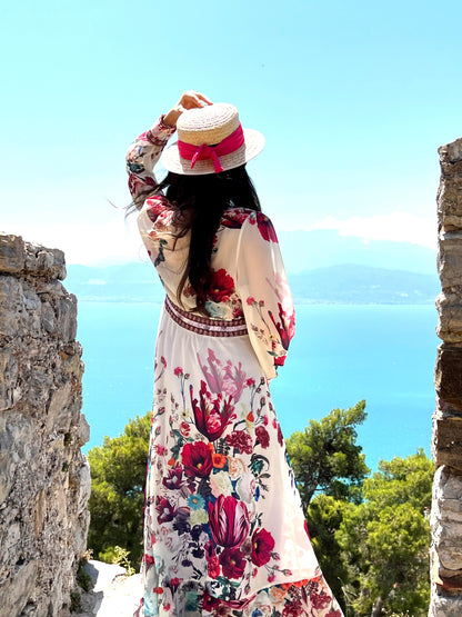 Lidia Floral Print Special Occasion Maxi Dress