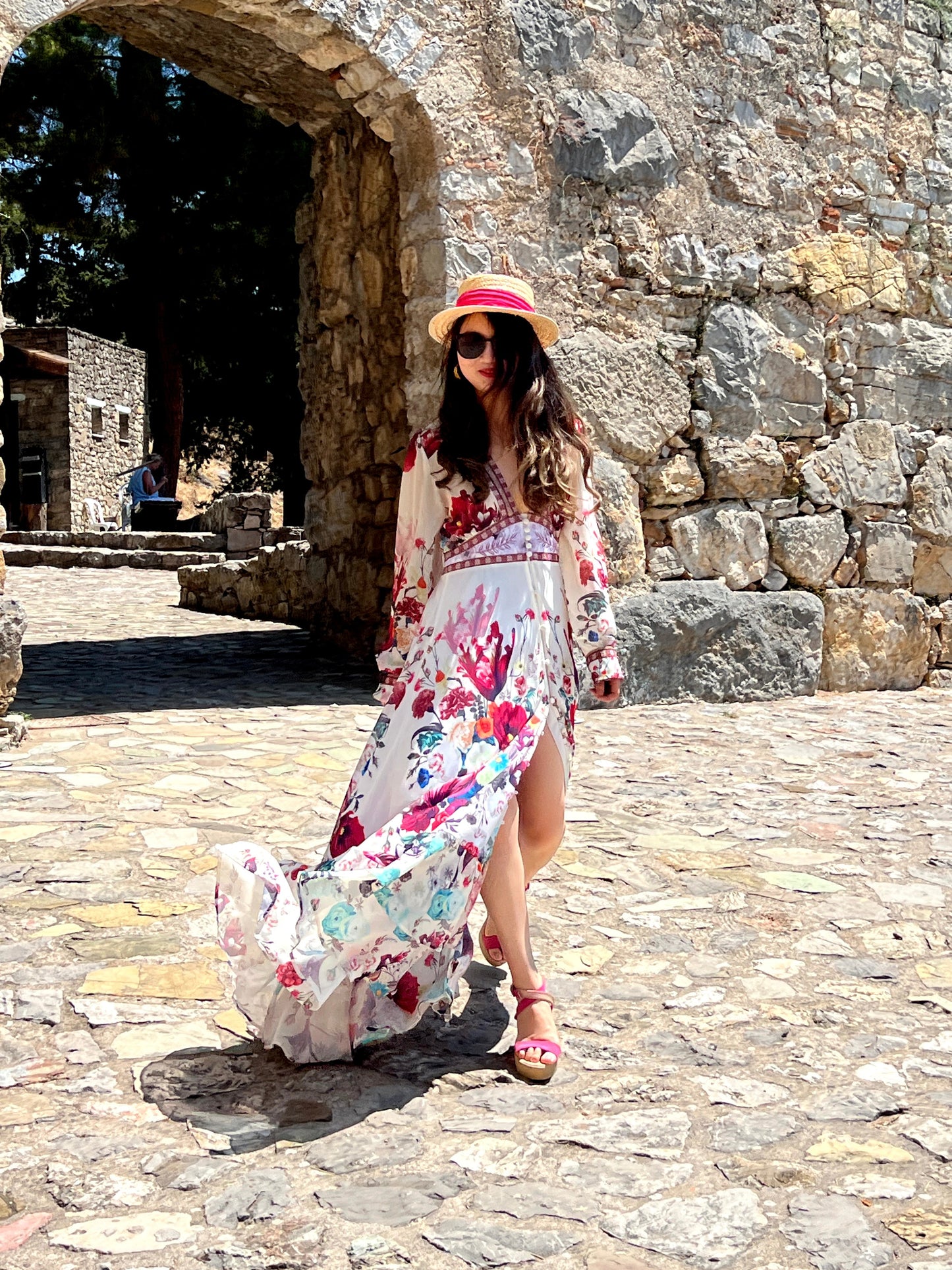 Lidia Floral Print Special Occasion Maxi Dress