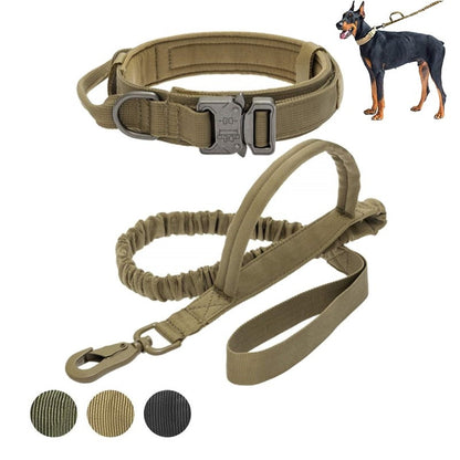 Military Tactical Dog Collar & Leash