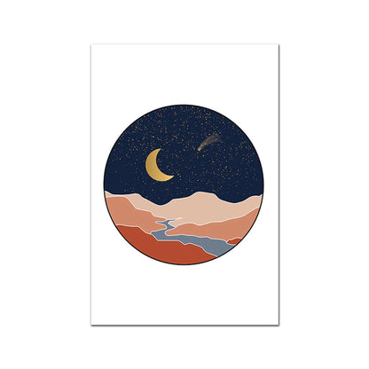 Poster Boho Sonne Botanik Blätter | Bilder Wohnzimmer | Wandbilder Schlafzimmer | Deko Print ohne Rahmen | Bilder Set Kunstdruck