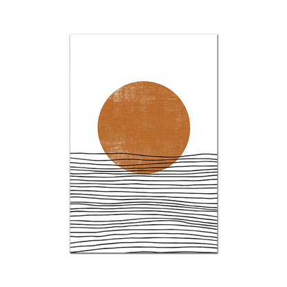 Poster Boho Sonne Botanik Blätter | Bilder Wohnzimmer | Wandbilder Schlafzimmer | Deko Print ohne Rahmen | Bilder Set Kunstdruck