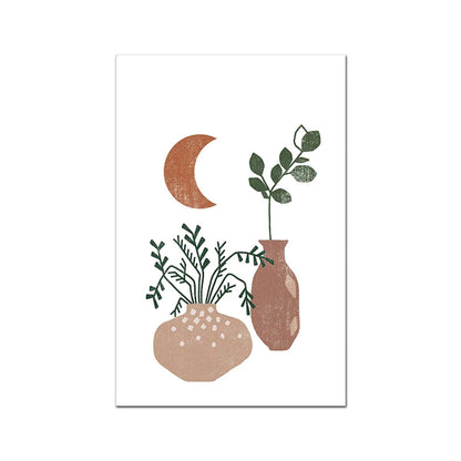 Poster Boho Sonne Botanik Blätter | Bilder Wohnzimmer | Wandbilder Schlafzimmer | Deko Print ohne Rahmen | Bilder Set Kunstdruck