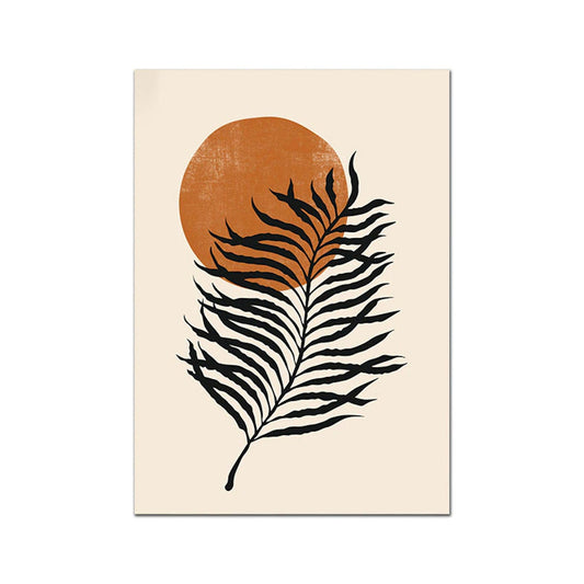 Poster Boho Sonne Botanik Blätter | Bilder Wohnzimmer | Wandbilder Schlafzimmer | Deko Print ohne Rahmen | Bilder Set Kunstdruck