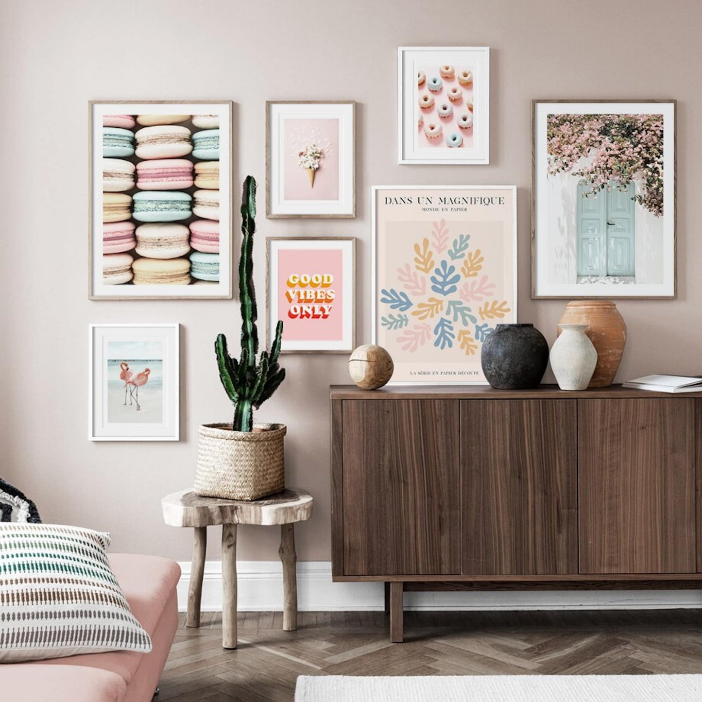 Poster Macaron und Avocado als Deko Print ohne Rahmen