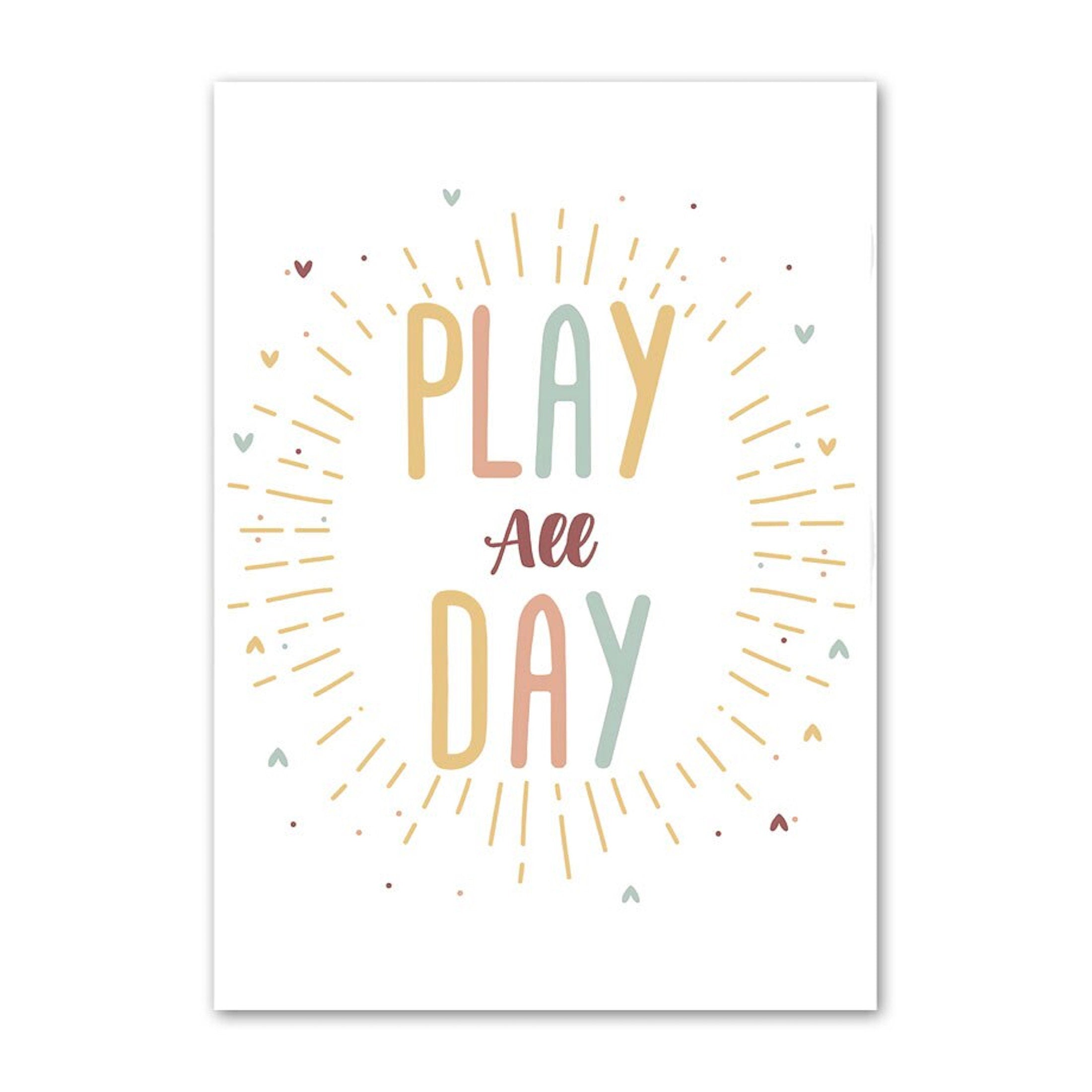 Poster für Kinderzimmer mit Sonne und Regenbogen als Deko Print ohne Rahmen