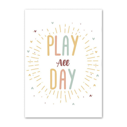 Poster für Kinderzimmer mit Sonne und Regenbogen als Deko Print ohne Rahmen