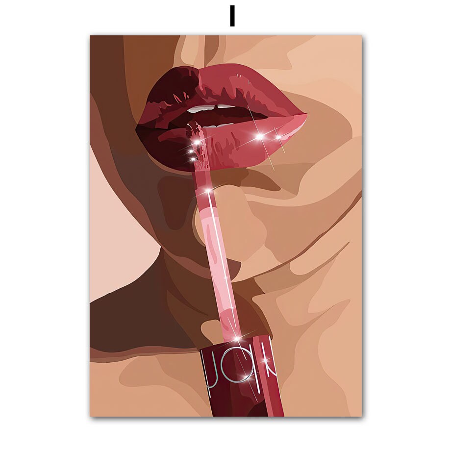 Poster Hip Hop Schmuck Mode | Schwarz Mädchen I Bilder Wohnzimmer | Wandbilder Schlafzimmer | Deko Print ohne Rahmen | Bilder Set Kunstdruck