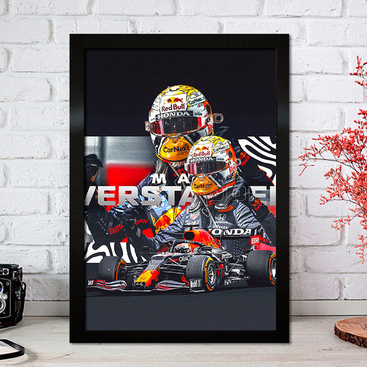 Poster Formel 1 Max Verstappen Rennfahrer Helm Rennwagen Red Bull I Deko Print ohne Rahmen