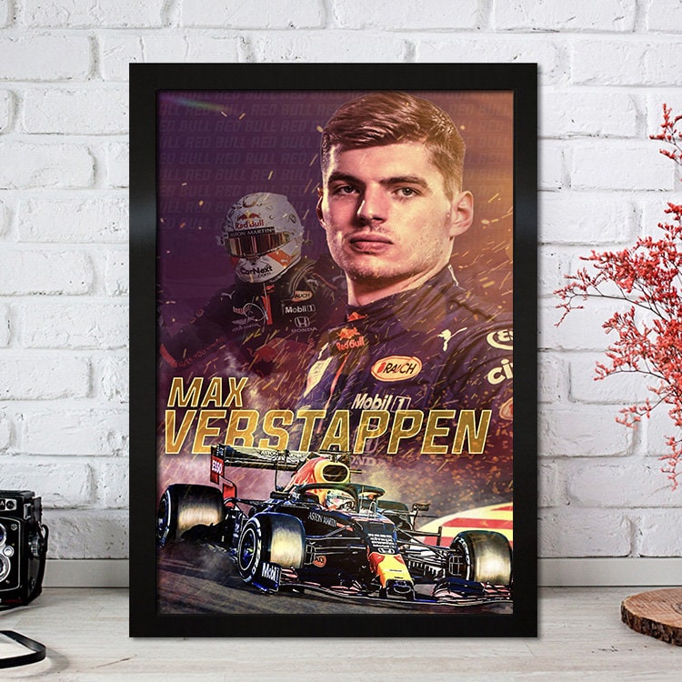 Poster Formel 1 Max Verstappen Rennfahrer Helm Rennwagen Red Bull I Deko Print ohne Rahmen
