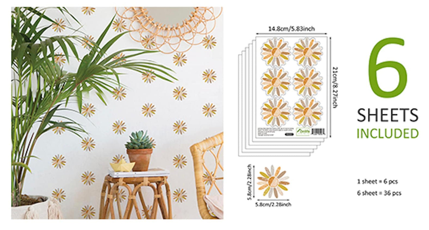 Sticker Kinderzimmer Wandaufkleber Boho Blume I Wand Deko I Wandtattoos I Babyzimmer Wand Deko I Sticker Set