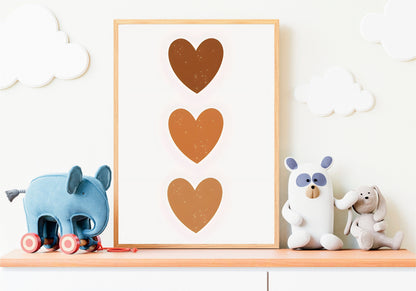 Poster Kinderzimmer Bilder Sonnenstrahlen Blumen Regenbogen Regen Herzen Mond Berge Gute Nacht I Wand Deko I Deko Print ohne Rahmen