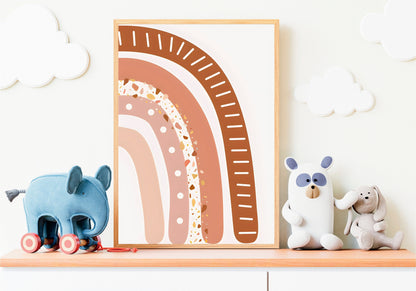 Poster Kinderzimmer Bilder Sonnenstrahlen Blumen Regenbogen Regen Herzen Mond Berge Gute Nacht I Wand Deko I Deko Print ohne Rahmen