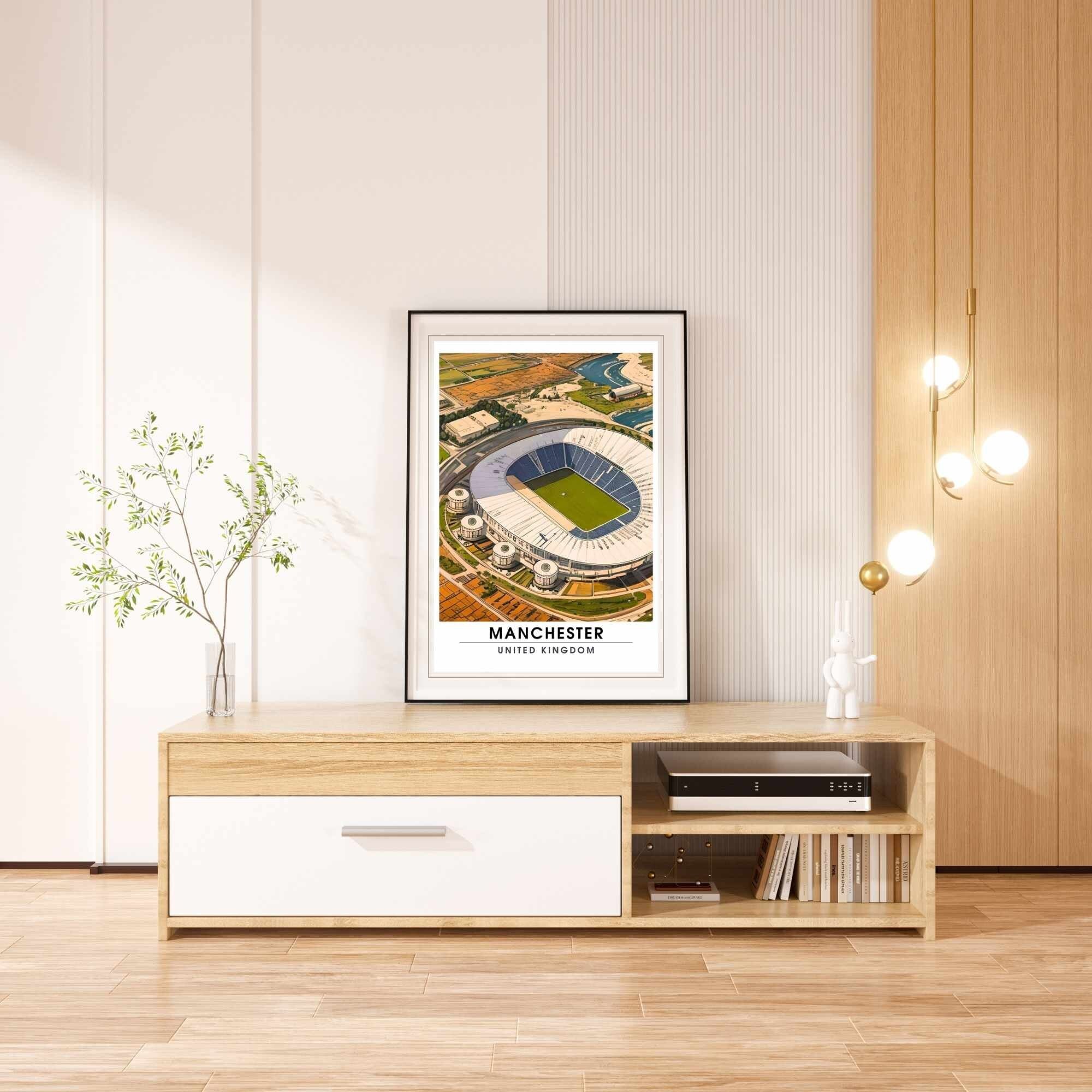 Affiche Manchester - Etihad Stadium | impression de voyage Manchester | affiche de voyage Manchester | Affiche Etihad Stadium