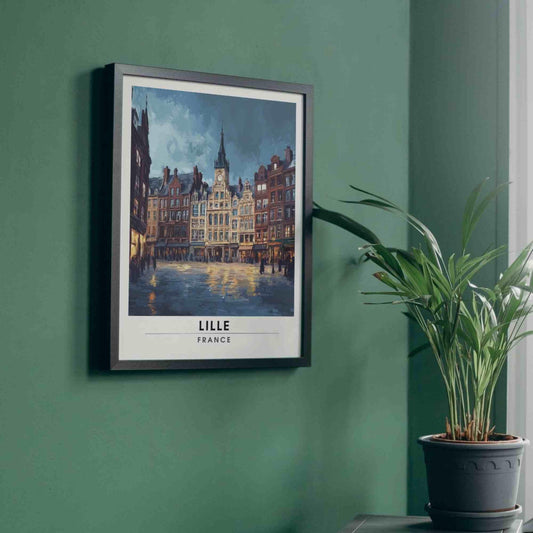 Affiche de voyage Lille | Impression Lille, France - Voyage nocturne